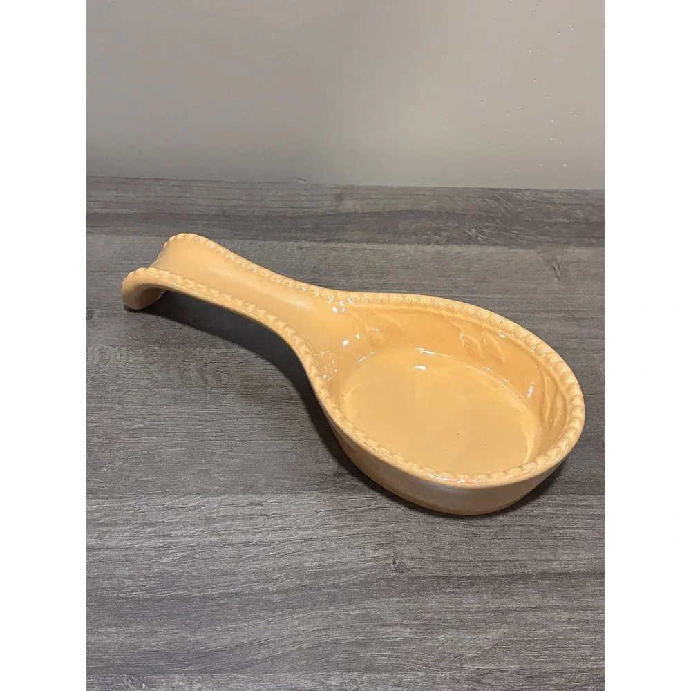 Signature Sorrento Gold Stoneware Spoon Rest Debby Segura Designs Mustard Yellow